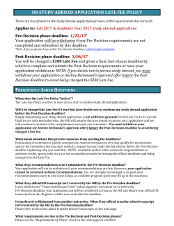 UR Study Abroad Late Application Fee Policy