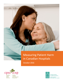 CPSI - measuring patient harm in Canadian hospitals