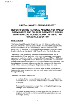 illegal money lending project report for the national assembly of