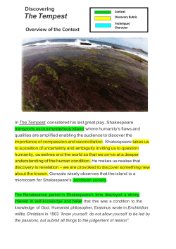 Discovering The Tempest Presentation 1