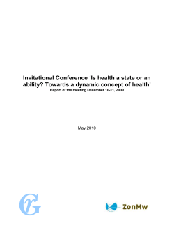 Invitational Conference `Is health a state or an