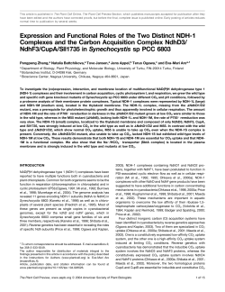Expression and Functional Roles of the Two Distinct