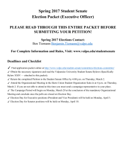 Spring 2017 Student Senate Election Packet (Executive Officer)