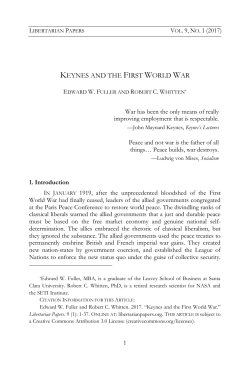 Keynes and the First World War
