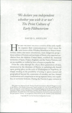 The Print Cultuir of Early Filibusterism