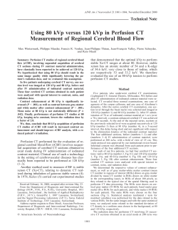 Using 80 kVp versus 120 kVp in Perfusion CT Measurement of