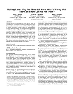 Mailing Lists: Why Are They Still Here, What`s Wrong With Them