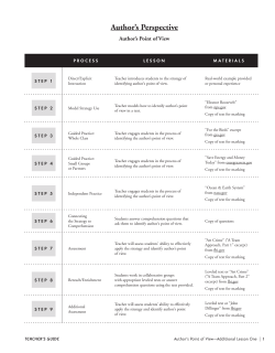 Author`s Point of View - The Syracuse City School District