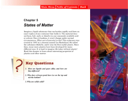 Chapter 5 States of Matter