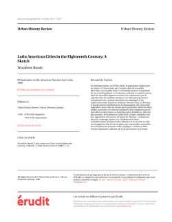 Latin American Cities in the Eighteenth Century: A Sketch