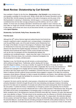 Book Review: Dictatorship by Carl Schmitt