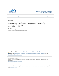 Becoming Southern: The Jews of Savannah