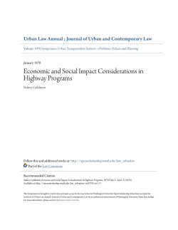 Economic and Social Impact Considerations in Highway Programs