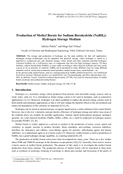 Production of Methyl Borate for Sodium Borohydride (NaBH4)