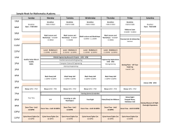 Sample Week for Mathematics Academy 8AM 9AM 7AM 10AM