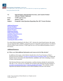 May 2017 Trustee Elections - Texas Association of School Boards