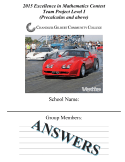 Level I Team Project Solutions 2015