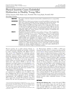Physical inactivity causes endothelial dysfunction in healthy