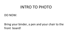 INTRO TO PHOTO