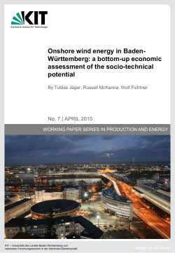 Onshore wind energy in Baden-Württemberg: a bottom-up - KIT