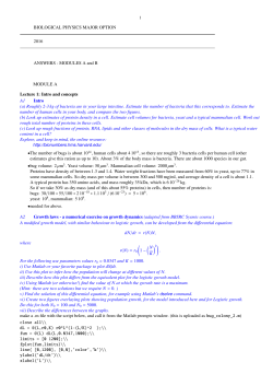 Solutions Modules A,B - Biological and Soft Systems