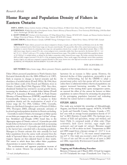 Home Range and Population Density of Fishers in Eastern
