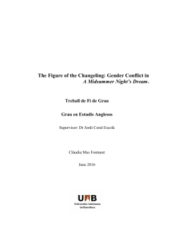 The Figure of the Changeling: Gender Conflict in A Midsummer