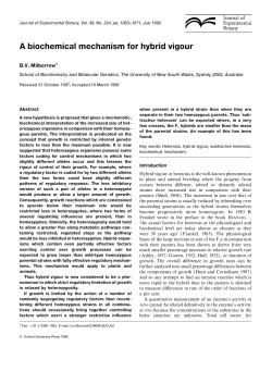 A biochemical mechanism for hybrid vigour