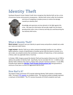 Identity Theft Information - Southwest Research Center Federal