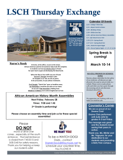 LSCH Thursday Exchange - Cedar Hill Elementary