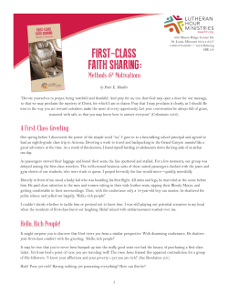 first-class faith sharing - Lutheran Hour Ministries