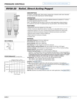 RV08-20 Relief, Direct-Acting Poppet