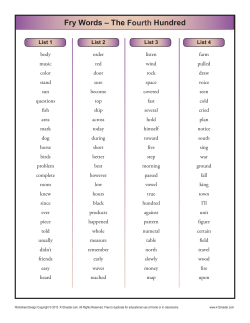 Fry Word List - 4th Hundred | Sight Words from K12reader.com