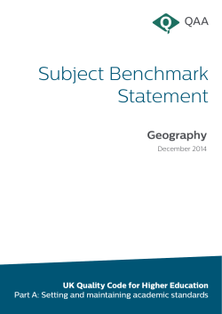 Subject Benchmark Statement: Geography