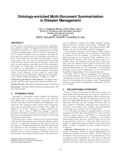 Ontology-enriched multi-document summarization in disaster