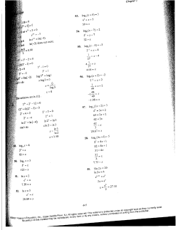 53. log, (x + 5) = 3 48 ,-" 0 43=x+5 59 = x 3 54. log,(x -7) = 2 52 = x