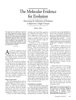 The Molecular Evidence for Evolution