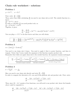 Chain rule worksheet - solutions = = [5ecos(3 )(