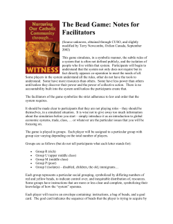 The Bead Game: Notes for Facilitators