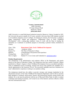 Department Chair, Early Childhood Development