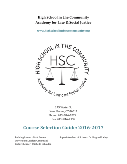 hsc-course-catalog - High School in the Community