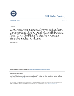 The Curse of Ham: Race and Slavery in Early Judaism, Christianity