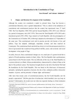Introduction to the Constitution of Togo
