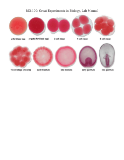 BIO-100: Great Experiments in Biology, Lab Manual