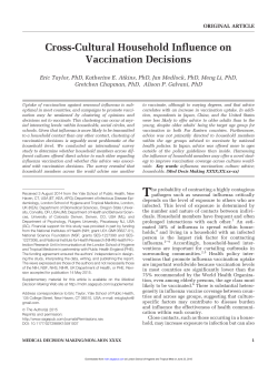 Cross-Cultural Household Influence on Vaccination Decisions