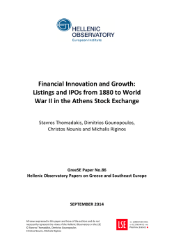 Financial Innovation and Growth: Listings and IPOs from 1880
