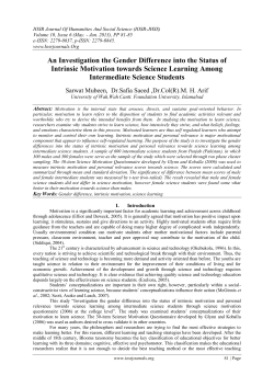 An Investigation the Gender Difference into the Status of Intrinsic