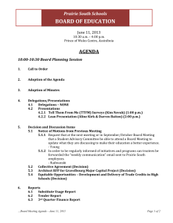 board of education - Prairie South School Division