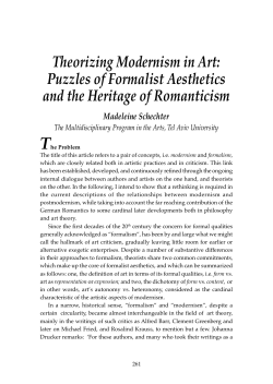 Theorizing Modernism in Art: Puzzles of Formalist Aesthetics and the