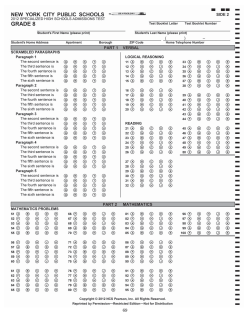 SHSAT Practice Tests 2012 Form B